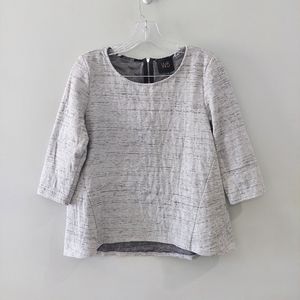 W5 blouse Medium gray space dye half sleeve zipper back